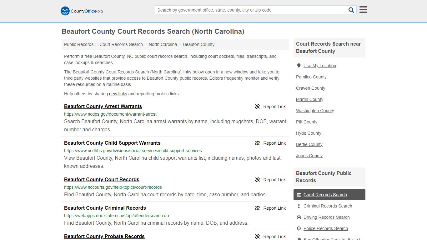 Beaufort County Court Records Search (North Carolina) - County Office
