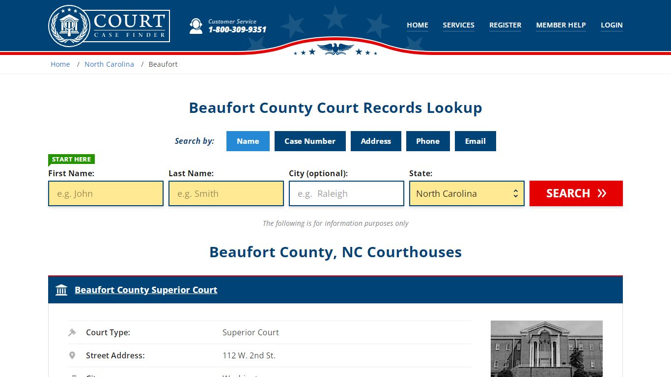 Beaufort County Court Records | NC Case Lookup