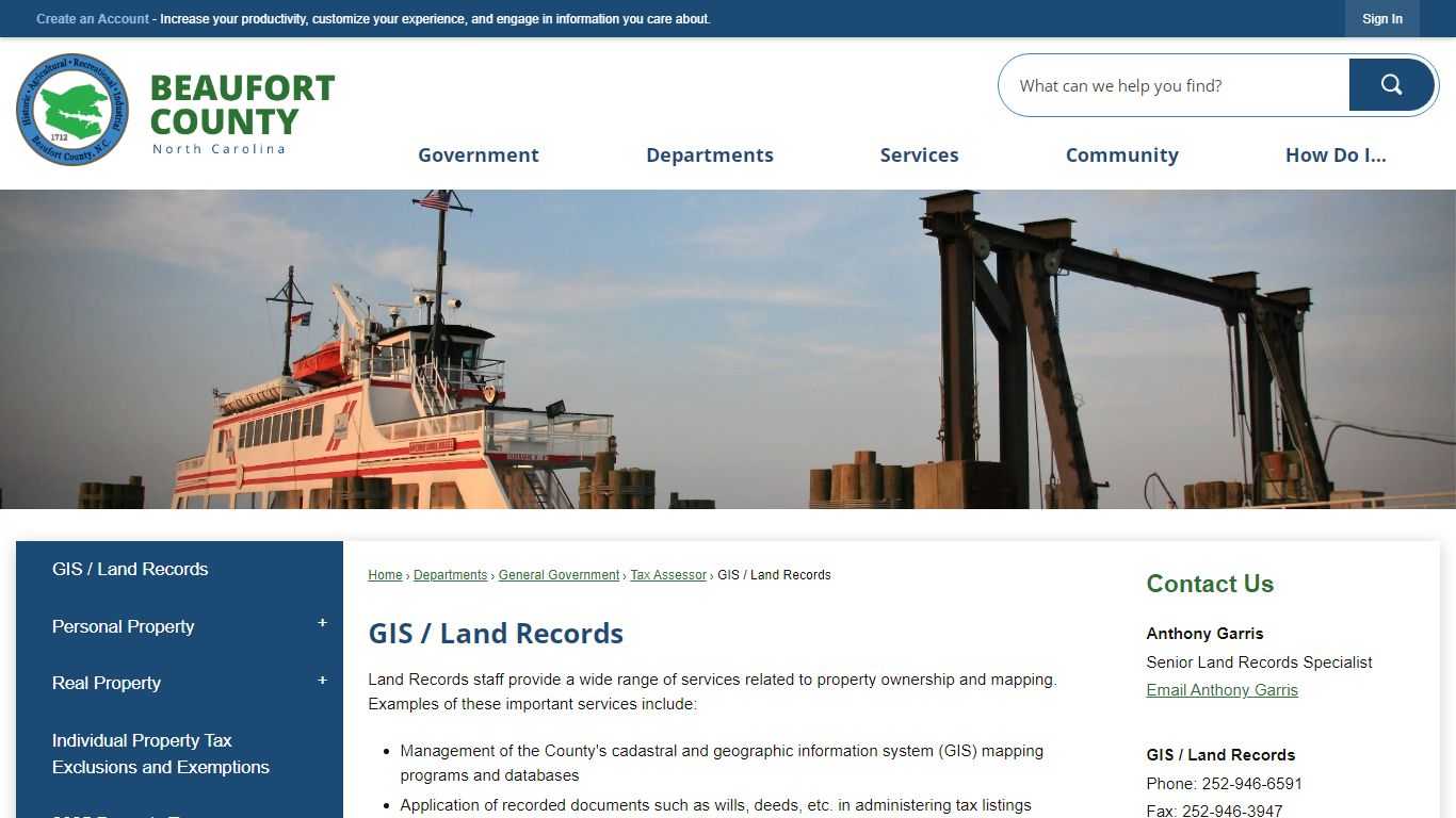 GIS / Land Records | Beaufort County, NC